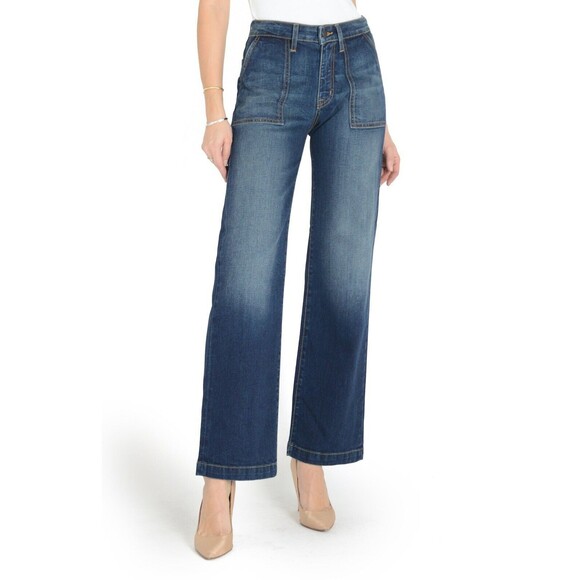 Denim - Fidelity Anthropologie Joni Jeans Crete Blue Stretch Women's 26 Made In USA